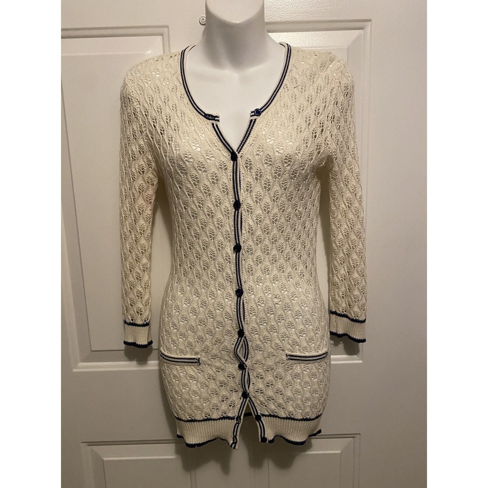 Charlotte Russe‎ NEW Y2K Women's Juniors Ivory Cardigan Sweater Sz Small